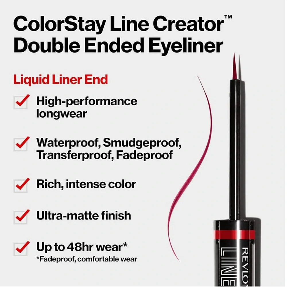NEW Revlon ColorStay Line Creator Double Ended Eyeliner #153 She’s on Fire